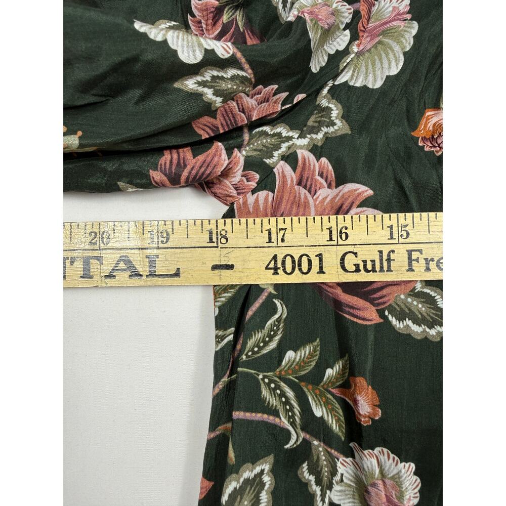 NWT FARM Rio Flowering Garden Tree Green XS Mini Dress puff sleeves ruffled hem - Picture 12 of 15